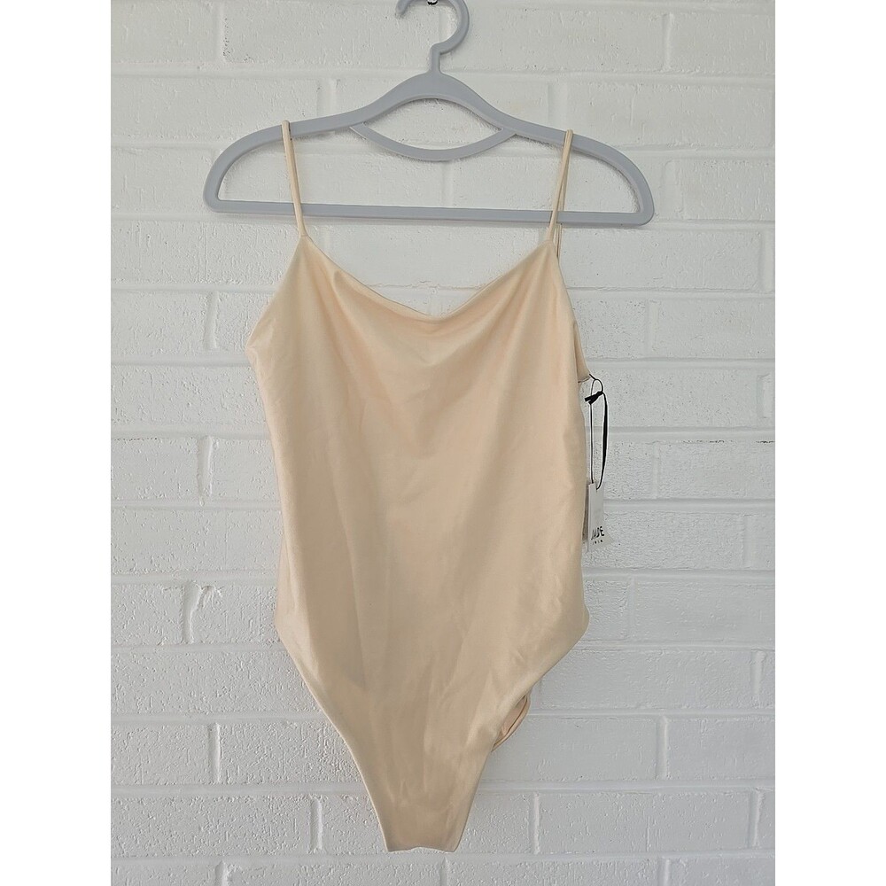 Jade Swim Trophy One Piece Swimsuit Ivory Sheen Size L 220$ Retail